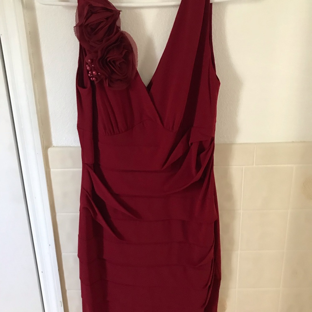 Little red ruched dress